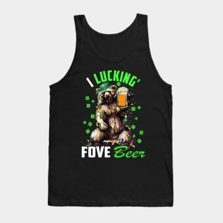 I Luckin' Fove Beer, St Patrick's Day Gift Idea For Beer Lover, St Patrick's Day Quotes Tank Top